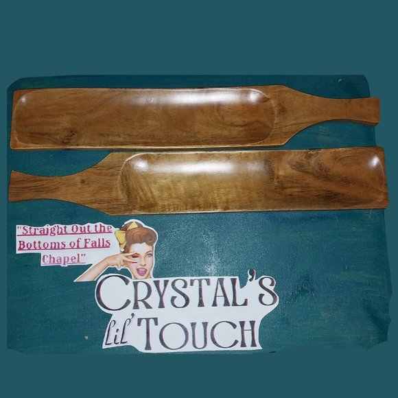 NWT 2 Foot long wooden serving trays - Picture 1 of 1